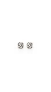 Knot Stud Earrings in 9ct White Gold