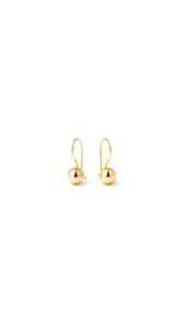 Gold Earrings: Euroball Hook Earrings in 9ct Yellow Gold