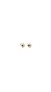 Gold Earrings: Heart Stud Earrings in 9ct White Gold