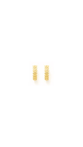 Gold Earrings: Fern Huggie Earrings in 9ct Yellow Gold