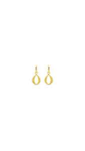 Matte Drop Hoop Earrings in 9ct Yellow Gold