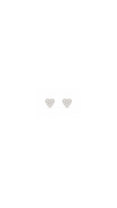 Pavè Heart Diamond Stud Earrings in 9ct White Gold