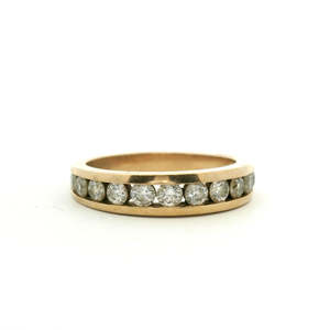 Estate Jewellery: Estate 10ct Yellow Gold Diamond Channel Set Ring