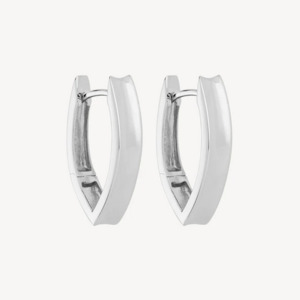 Earrings: Najo Sterling Silver 5x22mm Swan Huggie Earrings