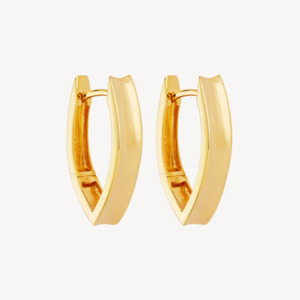 Najo 14ct Gold Plated 5x22mm Swan Huggie Earrings