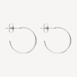 Najo Sterling Silver 10x20mm La Dolce Vita Hoop Earrings