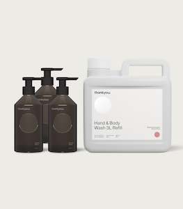 Hand Body: Hand & Body Wash 3L + 3 | Botanical Geranium, Rose & Wood