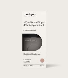 Antiperspirant Deodorant: Antiperspirant Refillable Deodorant | Coconut & Santal | Charcoal Glass