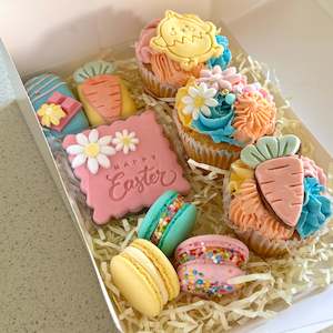 Easter Gift Box - 3 cupcakes, 3 macarons, 2 chocsicles & 1 cookie