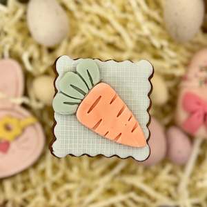 Easter square cookie and carrot