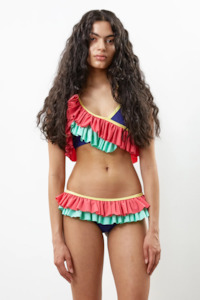 Sale: Ruffle Bikini Top Multi