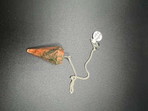 Crystal Pendulums: Crystal Pendulum - Red/Green Jasper