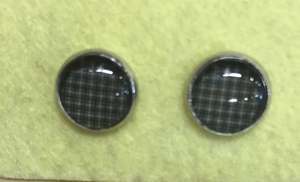 Glass Stud Earring - Brown Pattern (2)