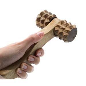 Wooden Massagers: Massage Tool - Ribbed Hand Roller