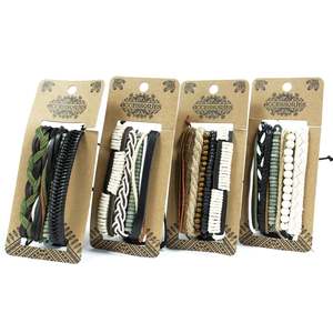 Mens Bracelet Sets - Green & Natural