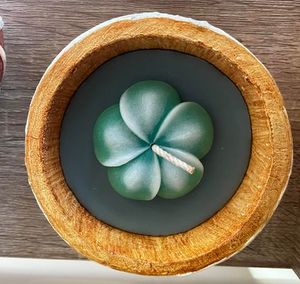 Scented Wooden Bowl Candle - Round