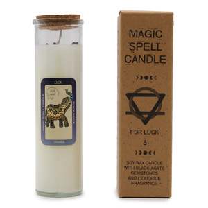 Magic Spell Candle - Luck - Black Agate and Liquorice