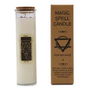 Magic Spell Candles: Magic Spell Candle - Balance - Black Agate & White Jasper and Ylang Ylang