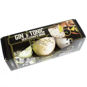 Bath Skin Care Gift Packs: Three Gin & Tonic Bath Bombs in a Gift Pack
