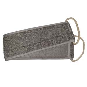 Bamboo Linen Bathroom Accessories: Bamboo & Linen Back Strap - Charcoal