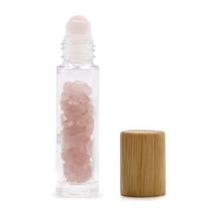 Gemstone Essential Oil Roller Bottle - Rose Quartz
