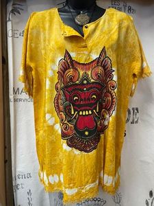 Tie Dye Dragon Beach Top - Yellow