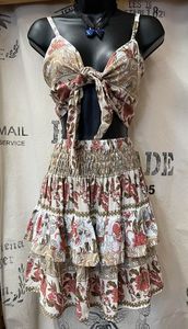 Tops: Caramel Floral Print Top