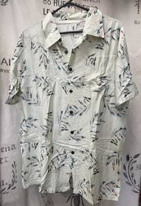 Men's Shirt - XXL - Cream Pastel Leaf Design