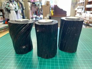 Tree Stump Tealight Holder - Black