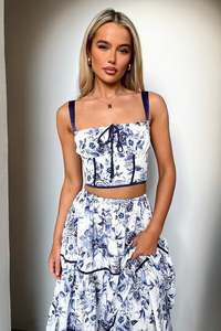 Patterned Tops: Joy Top - Blue Floral