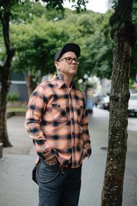 Rope Dyed Indigo/Pink Flannel Shirt