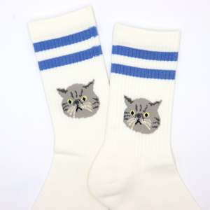 Footwear: Blue Stripe Cat