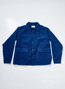 Indigo Sashiko Lattice Dobby Jacket