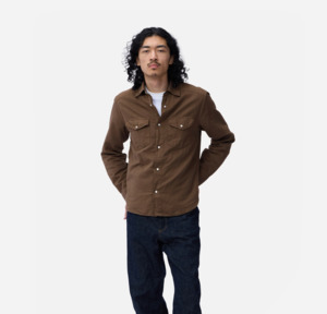 Garment dye snap western shirt