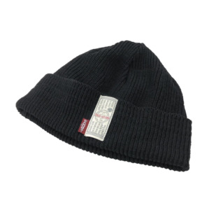 Cotton knit watch cap - Black