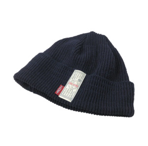 Cotton knit watch cap - Indigo