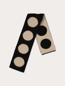 Black & Oatmeal Spot Scarf