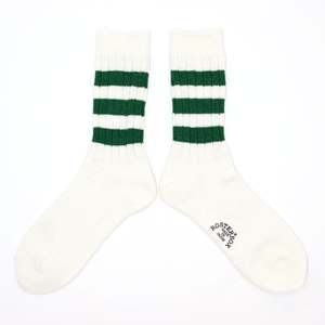 Footwear: Boston Sport Socks - Green Stripe