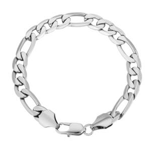 Recommended Seguno: Big Daddy 9mm Steel Figaro Silver Bracelet