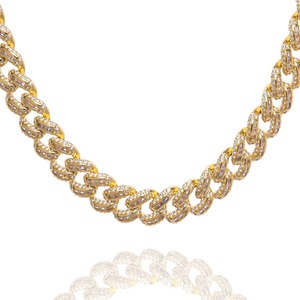 Recommended Seguno: Big Daddy 12MM Baguette Miami Cuban Link Gold Iced Out Chain
