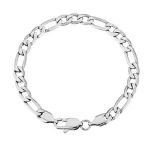 Recommended Seguno: Big Daddy 6mm Steel Figaro Silver Bracelet