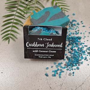 Woody Earthy: Caribbean Teakwood Soap | 75% Olive Oil Soap | With Charcoal | For Sensitive Skin