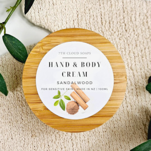Moisturizes: Sandalwood Hand & Body Cream | Glass Jar with Bamboo Lid