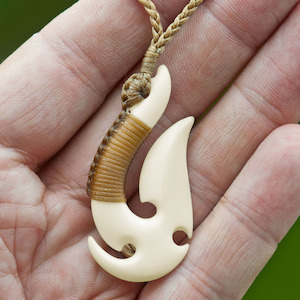 Specials: Bound Matau-Koru, handcrafted bone pendant