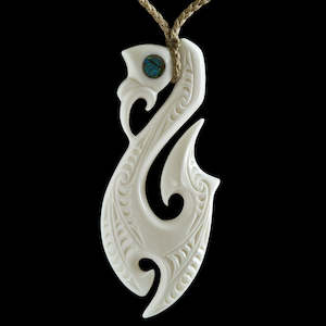 Specials: Large Engraved Manaia Matau Bone Pendant