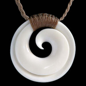 Specials: Bound Closed Circle Koru, handcrafted bone pendant
