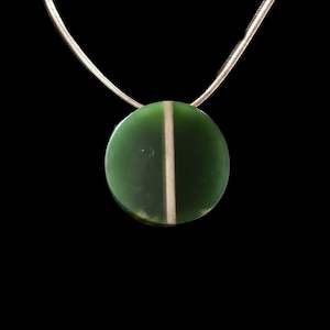 Jewellery: Jade Disc on Silver Chain by Jaymie Anderson