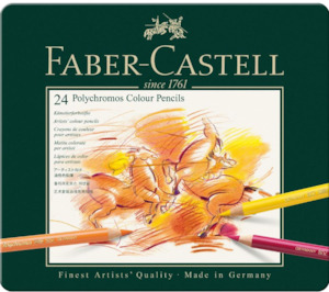 Faber-Castell - Polychromos Colour Pencils - Tin of 24 - the-marketplace.co.nz