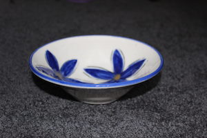 Flowers in Blue Bowl - the-marketplace.co.nz