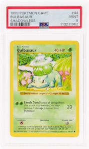 1999 Pokémon Base Set Bulbasaur Shadowless #44 PSA 9